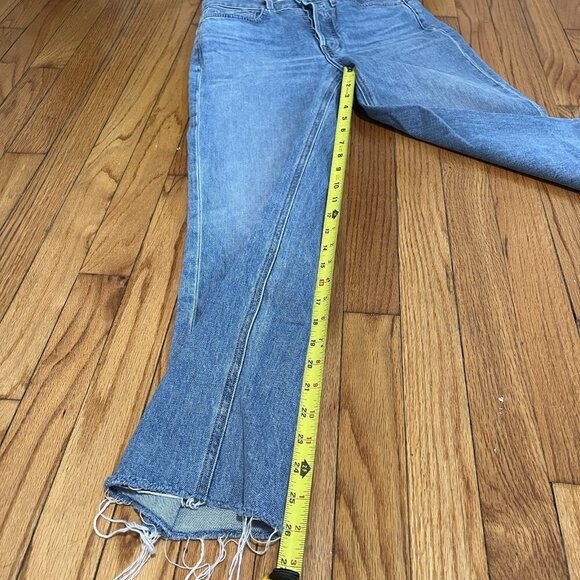 Frank & Eileen‎ Monaghan Straight Leg Button Fly Fray Hem Blue Jeans Size 26 - Picture 6 of 8